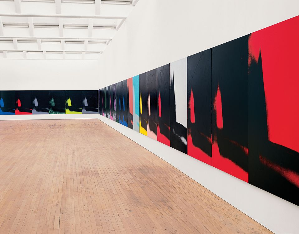 Warhol`s newly restored 102-canvas work Shadows goes on show in New York