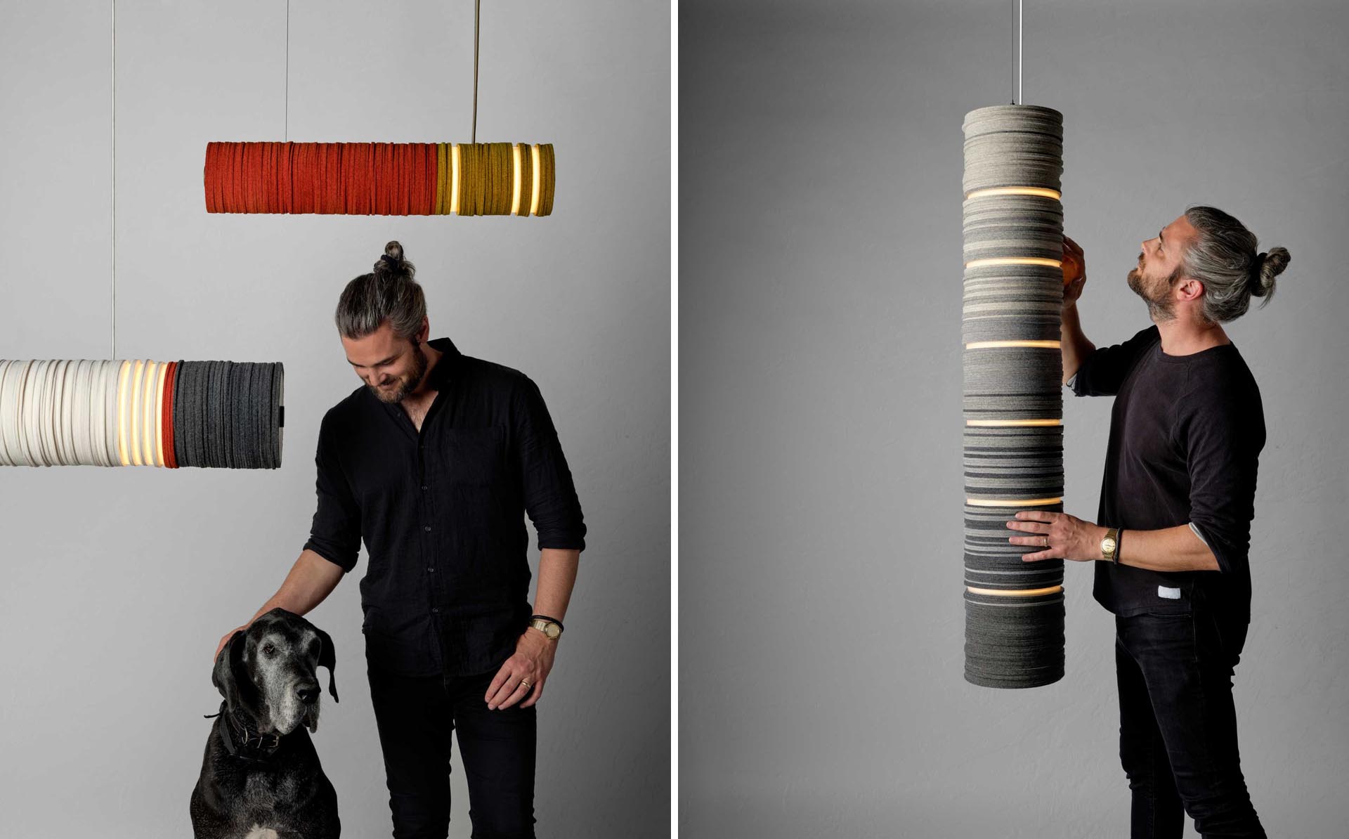 This Lighting Collection Is Made With Upcycled Felt And Aluminum