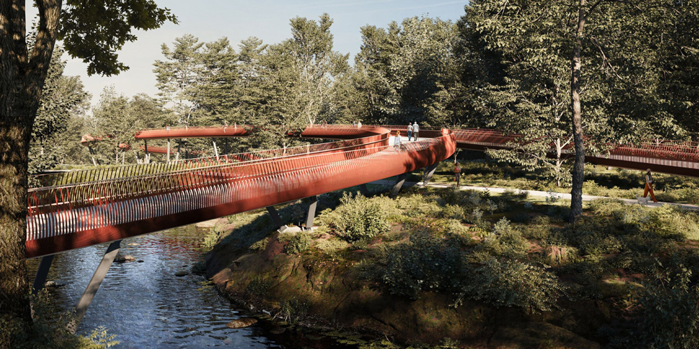 a 325-meter-long bridge will weave through one of bulgaria`s largest parks