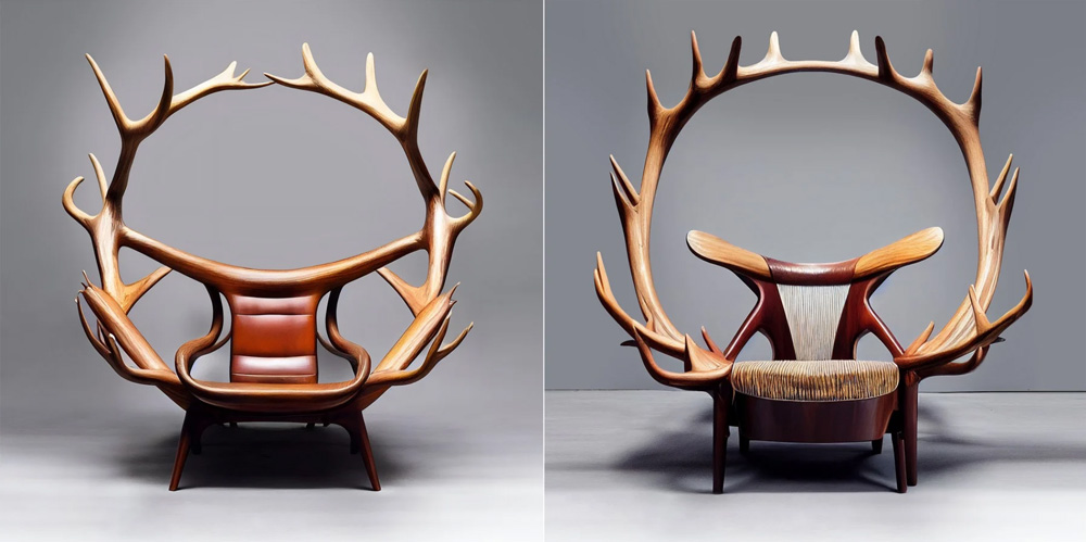 kaveh najafian`s midjourney explorations envision surreal, "impossible" lounge chairs