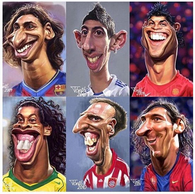 نگاهی به کاریکاتورهای فوتبالیست‌های مشهور جهان