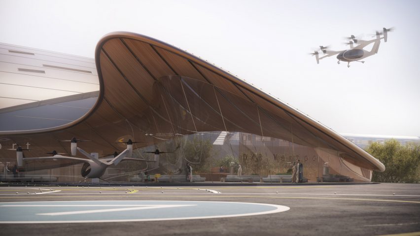 Foster + Partners designs sweeping terminal for "air taxi services" in Dubai