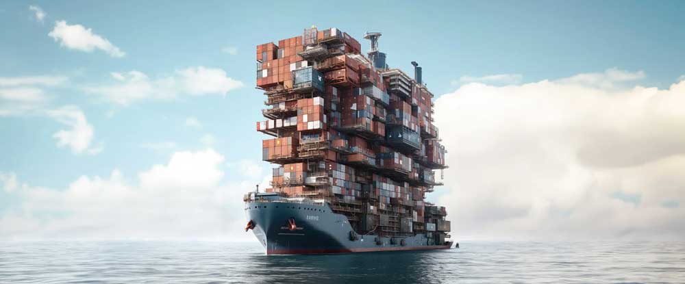 Kaveh Najafian conjures eco-system of AI-generated megaships abandoned at sea