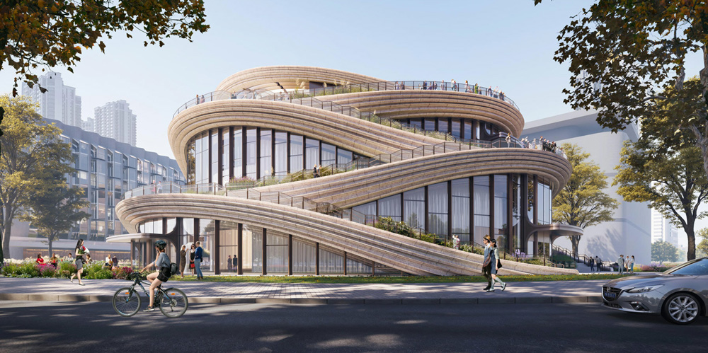 Heatherwick will wrap shanghai exhibition center in "futuristic" chinese moon bridges