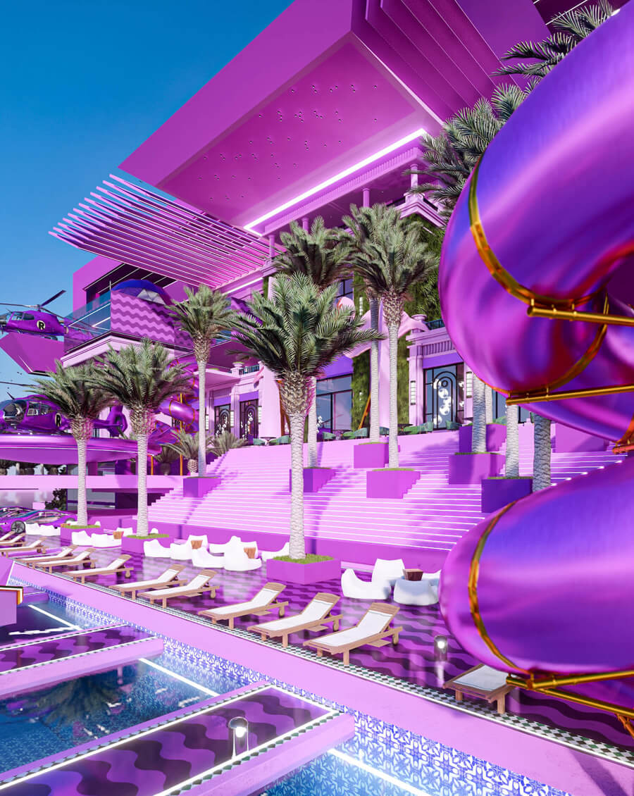 Barbie inspired glamour hotel "B MANSION" by Veliz Arquitecto