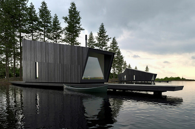 Antony gibbon designs this "tapered house" on stilts to fit a complex terrain