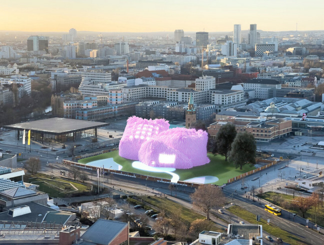 Next to neue nationalgalerie berlin, manuel rossner’s pink pavilion makes a case for the digital