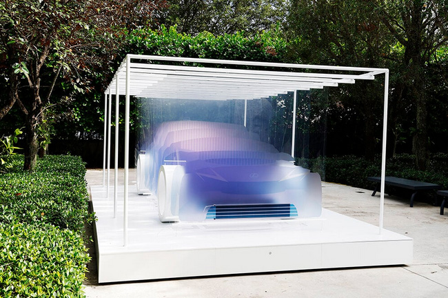 Marjan van aubel turns solar cells into ethereal lexus LF-ZC sculpture at miami art week