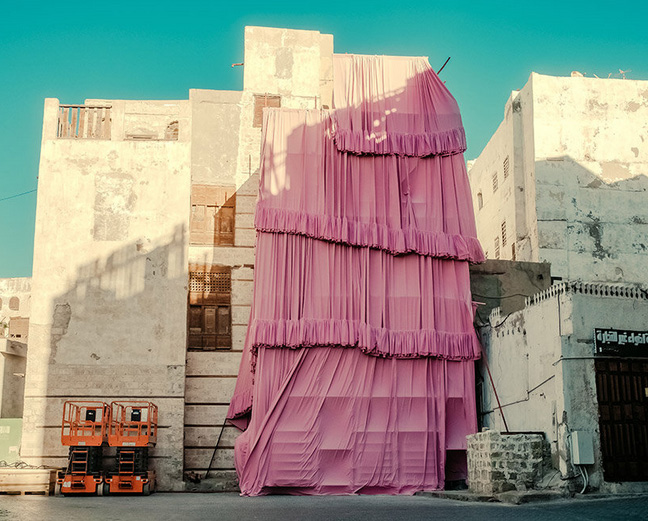 Andrés reisinger`s billowing public art takes over the ancient streets of jeddah