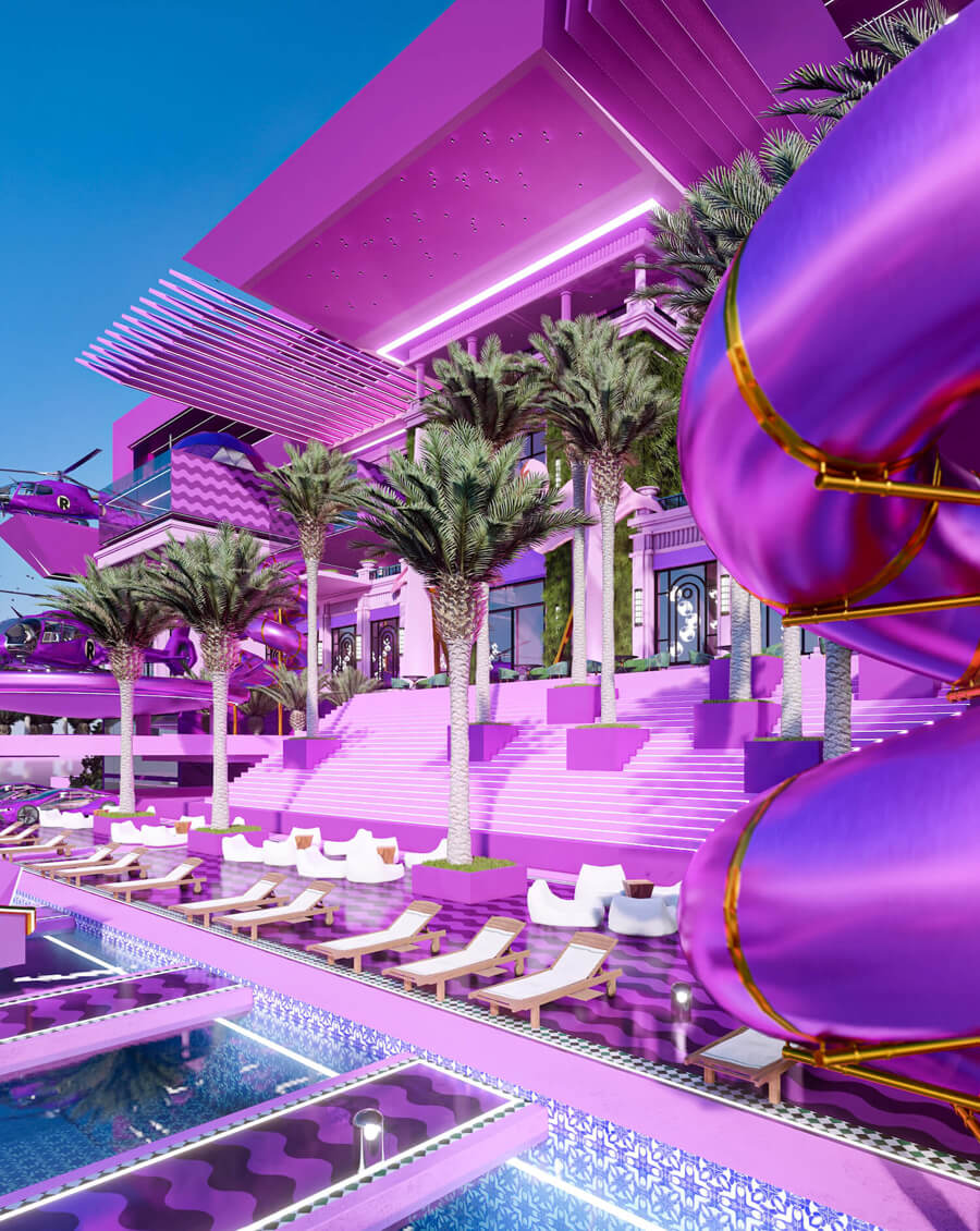 هتل گلامور الهام گرفته از باربی «B MANSION»