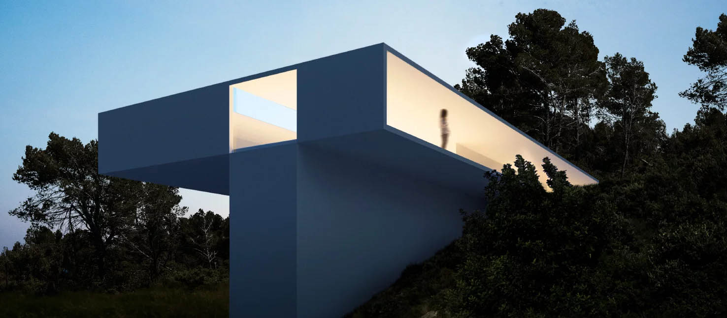 Fran silvestre negotiates steep terrain with all-white house in southern spain