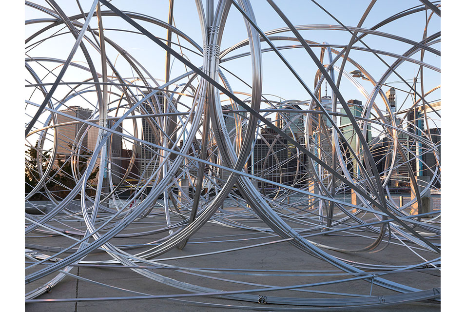 Antony Gormleys giant drawing in space unveiled in New Yorks Brooklyn Bridge Park