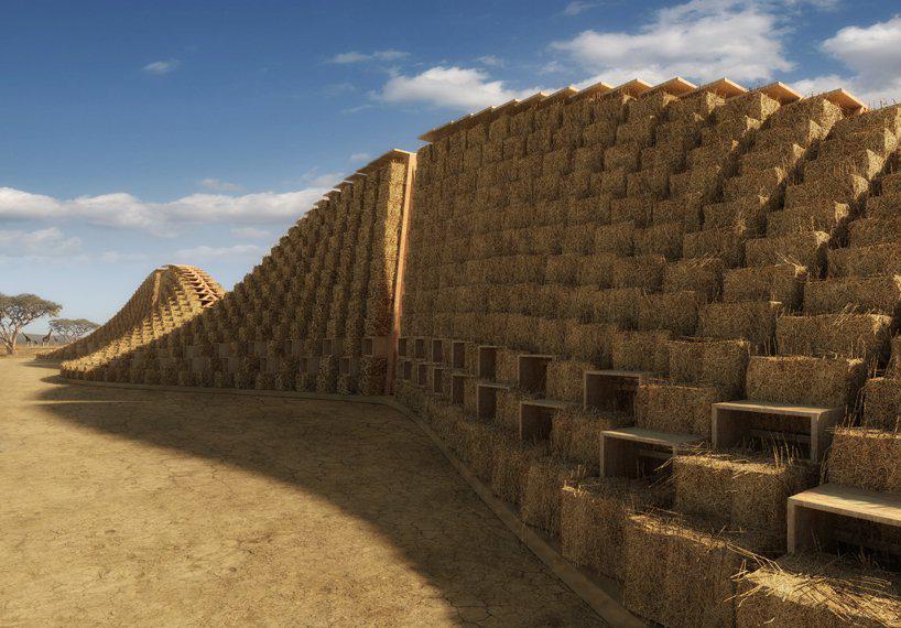 NUDES uses straw bales to create a breathable skin for proposed school in malawi
