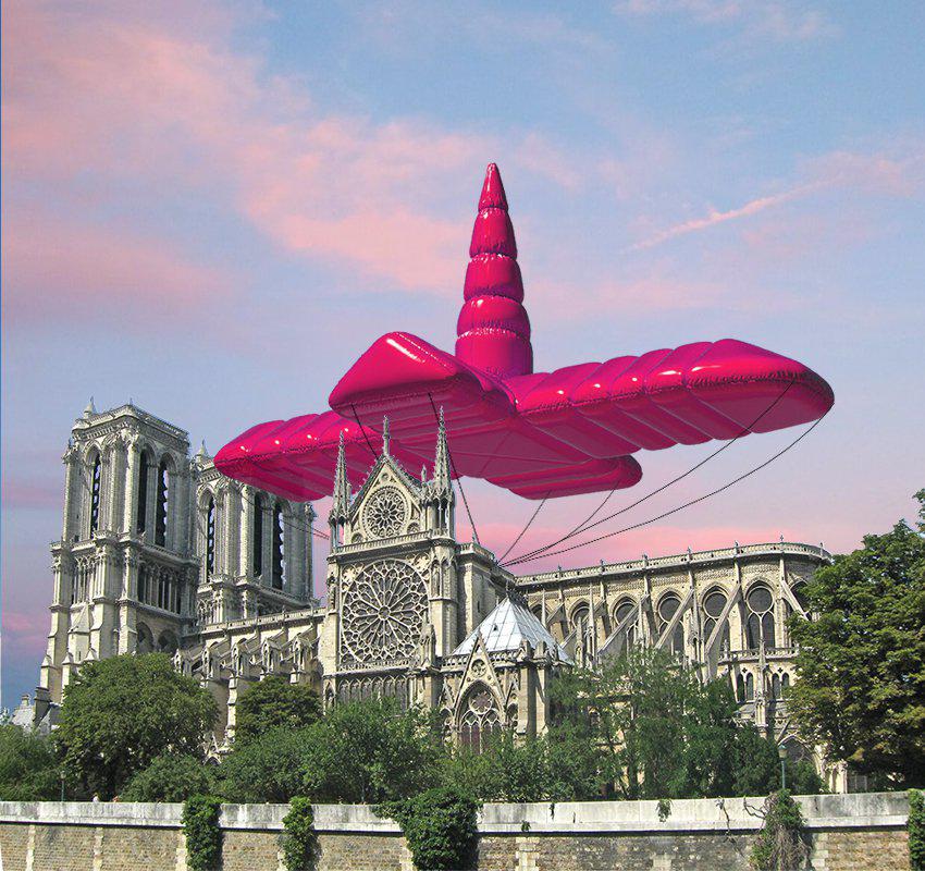 summer news: shepherd studio imagines a giant inflatable balloon to float above notre dame