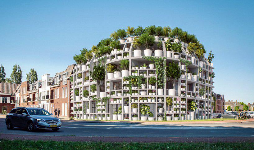 MVRDV plans green villa, an office + residential building covered in plants in the netherlands
