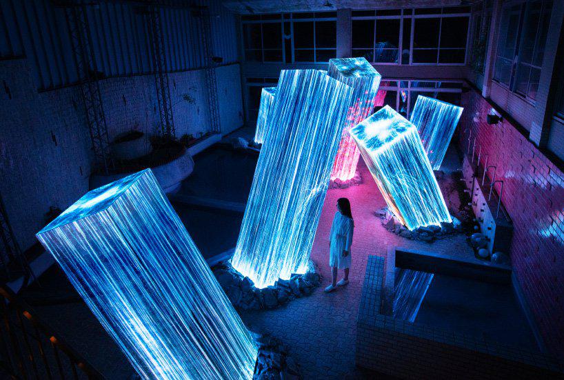 teamLab projects digital nature on megaliths in the bath house ruins