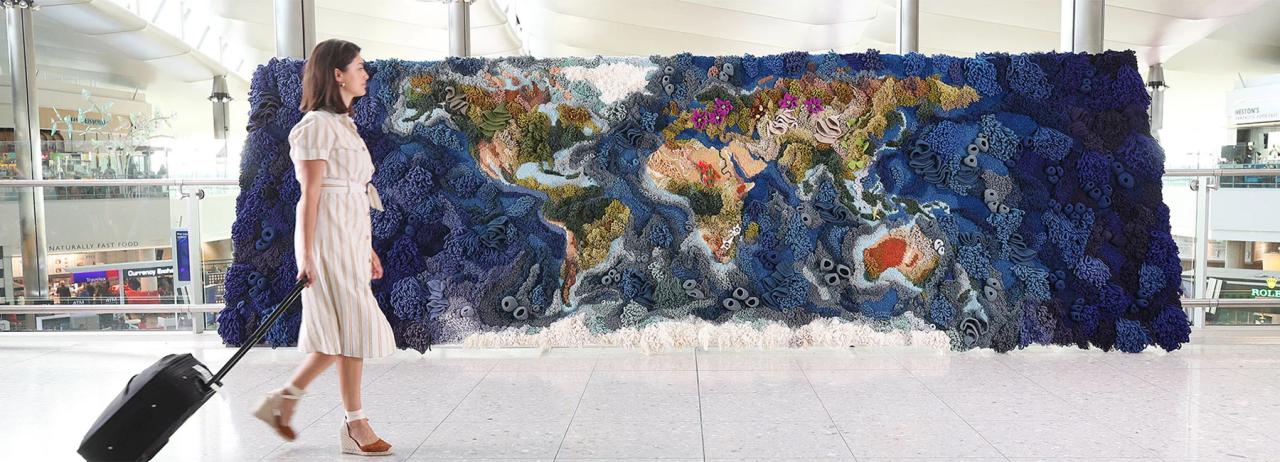 botanical tapestry by vanessa barragão depicts threatened species across world map
