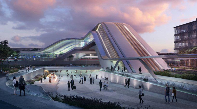 zaha hadid architects reveals tallinn rail terminal that doubles as a public bridge