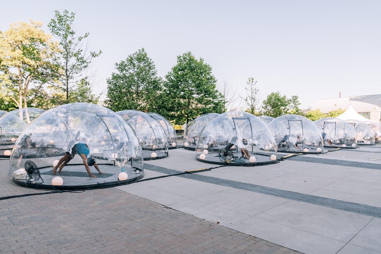 Socially Distant Outdoor Yoga Domes Invade the Open Spaces of Toronto