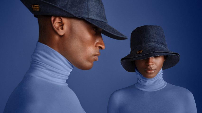 Stephen Jones and G-Star Raw collaborate to create couture denim hats